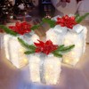 Caxchiling Christmas Light Up Gift Boxes 3 Pack Lighted White