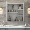 Mepplzian Large LED Bathroom Mirror Cabinet Touch Switch 3 Colors