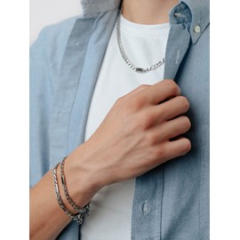 Breil Groovy Collection Stainless Steel Jewellery for Men, Silver Plated