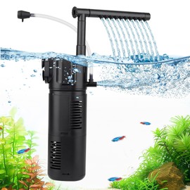 hygger Aquarium Internal Filter for 15-30 Gallon Tank, Flow Rate Adjustable 4 in 1 Submersible Fish Tank Filter with Aeration System,Filtration/Oxygenation/Waveker/Circulation