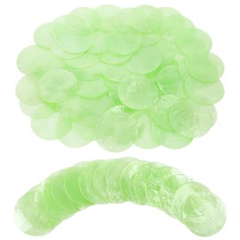 TaoQ C 60 PCS Capiz Shells Round Natural Shells, 2 Inch Green Round Capiz Shells with 2 Holes for Wind Chimes Curtain Garland DIY Craft Wedding Home Decor
