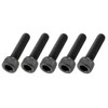 POSH FAITH Motorcycle Accessories Cap Bolts, Stainless Steel, Black, 5