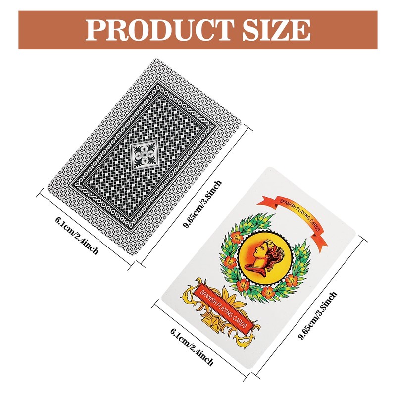 Ambercalm 2 Decks Spanish Playing Cards,Barajas Españolas Originales,Cartas Españolas,Briscas Cards