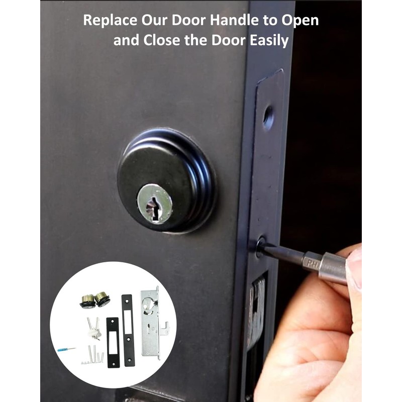 Storefront Door Mortise Lock 1-1/8" Door Locks with Backset Deadbolt