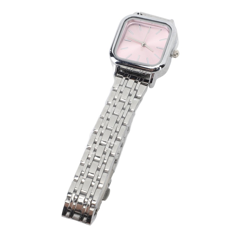 Women Quartz Watch Alloy Steel Strap Stylish Waterproof Ladies Square