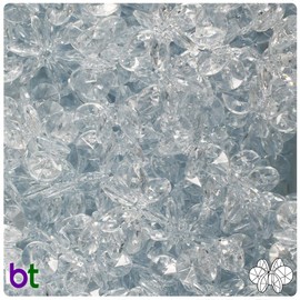 BeadTin Ice Blue Transparent 18mm Sunburst Craft Beads (150pcs)