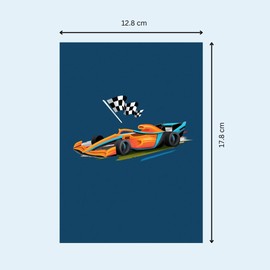 Three Dee Cards - High-Speed Racing Car 3D Pop-Up Greeting Card for Him – Perfect for Dad Fathers Day Men Birthdays Husband Son in Law Boyfriend Grandad Uncle Boy and Formula 1 Enthusiasts