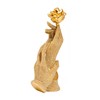MOTIAHOOM Gold Hands Holding Rose Figurine