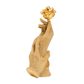MOTIAHOOM Gold Hands Holding Rose Figurine