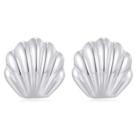 RIXERKOC Shell Stud Earrings for Women Maritime Jewellery for Women Sea Life Jewellery Beach Earrings Summer Jewellery, Copper, No Gemstone