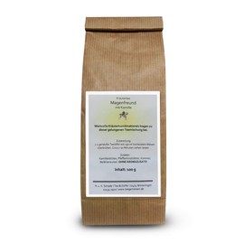 Kräutertee Magenfreund mit Kamille, Lose Blätter, Kamillenblüten, Pfefferminzblätter, Kümmel, Baldrianwurzel, 100g, Basischer Tee