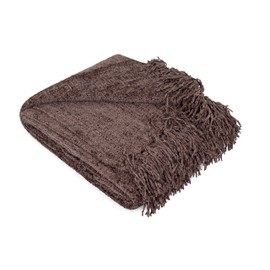 Internet’s Best Thick Chenille Throw Blankets - Ultra Soft Couch Blanket with Fringe - Light Weight Sofa Throw - 100% Microfiber Polyester - Easy Travel - Bed (Brown)