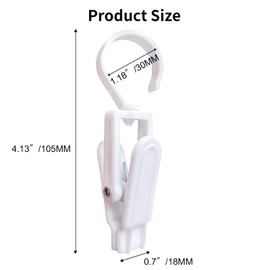 20 Pcs Plastic Swivel Hanging Hooks, Curtain Clips, Clothes Pins, Beach Towel Clips, Home Swivel Laundry Clips for Hats, Pants, Towels, Socks, Pants