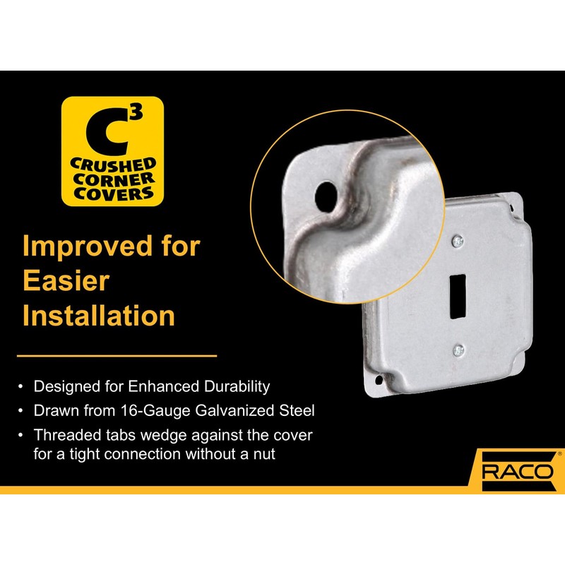 Hubbell-Raco 800C 1 Toggle 4-Inch Square Exposed Work Cover