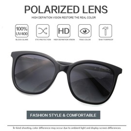 RICH MODE Vintage women polarized sunglasses UV protection trendy oversized sparkling designer cateye sunglasses black sun glasses