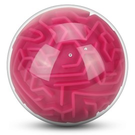 Maze Ball 3D Maze Puzzle Brain Teasers Games Gravity Plastic Handheld 3D Maze Ball 4 Inches Puzzle Toy Maze Puzzle Cube Ball Sphere Educational Toys for Students Teens Adults (Red)