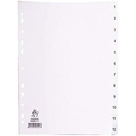 Whitebox WX01354 A4 Polypropylene Index - White