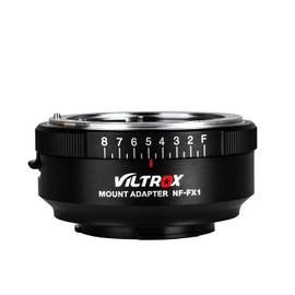 VILTROX NF-FX1 Lens Mount Adapter Manual Focus for Nikon G/F/AI/S/D Mount Series Lenses to Fuji X-Mount Mirrorless Camera with Adjustable Aperture