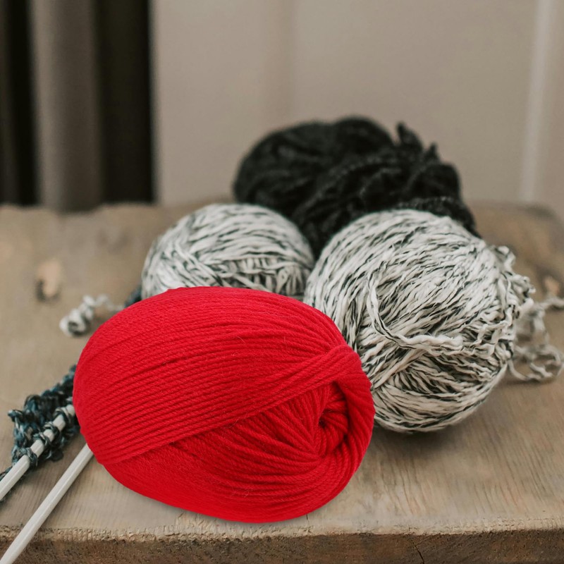 SEWACC Red Yarn for Hand Knitting and Crocheting Clothes Scarves