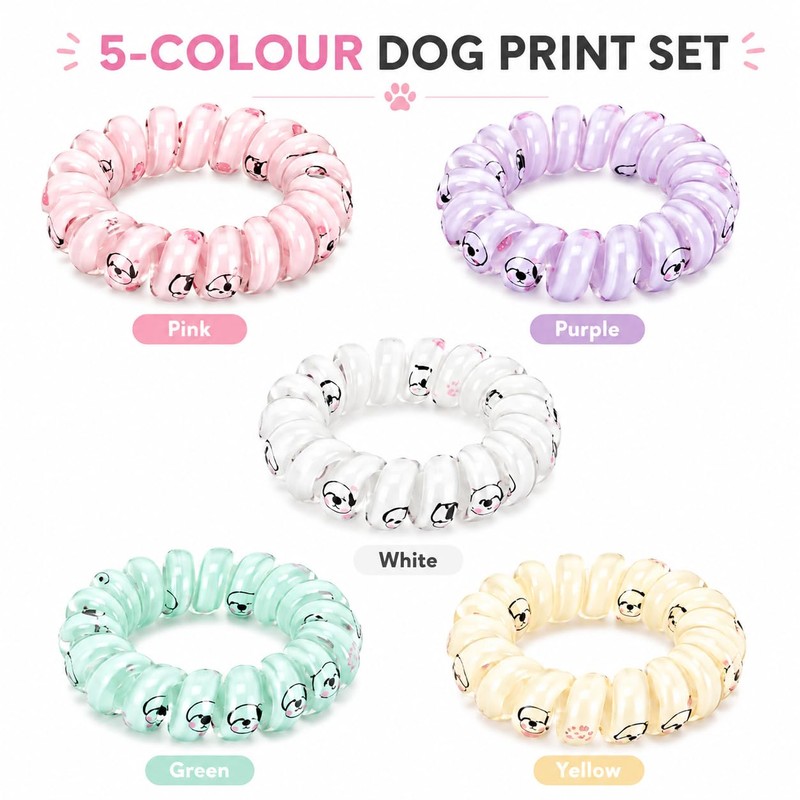 Tangdira Spiral Hair Bobbles Set of 5 Waterproof for Women