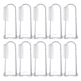 10 Stück Finger-Zahnbürste Silikon, Babyzahnbürste Fingerzahnbürste Mundreinigungsset für 3 Monate, Zahnpflege Fingerling ab 6 Monaten, Babyzahnbürste zur Reinigung und Massage