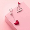 Deluxe Aretes Zirconia Corazón Pendientes Asimétricos Regalo Amor