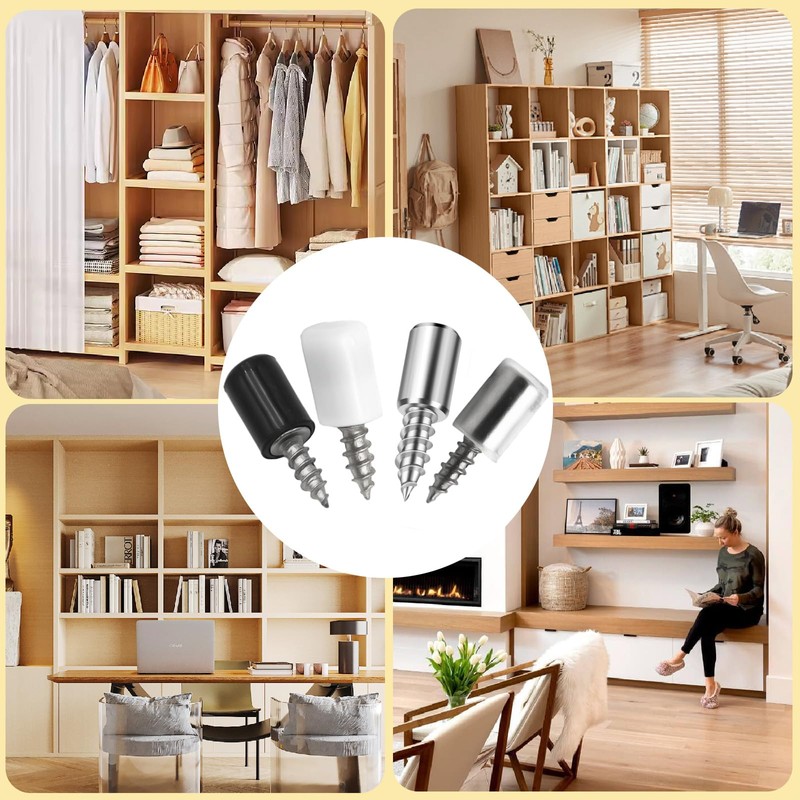 Pack of 80 Shelf Brackets, Shelf Holder, Shelf Brackets, Self-Tapping