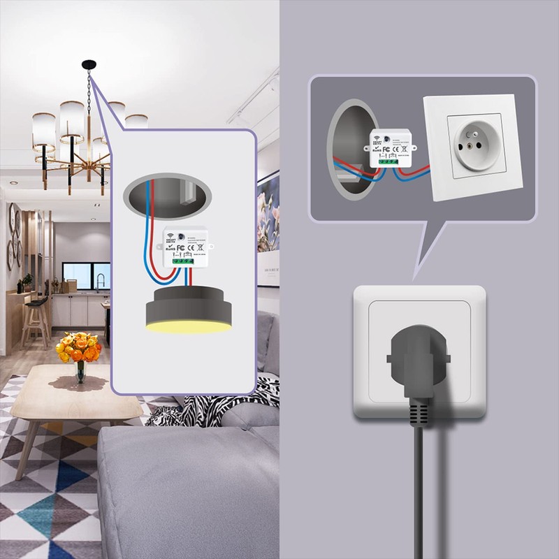 Tedeligo Wireless Light Switch Set, Mobile Self-Generating Wireless Switch 230