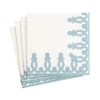 Caspari Dessin Passementerie Paper Linen Cocktail Napkins in Stone Blue
