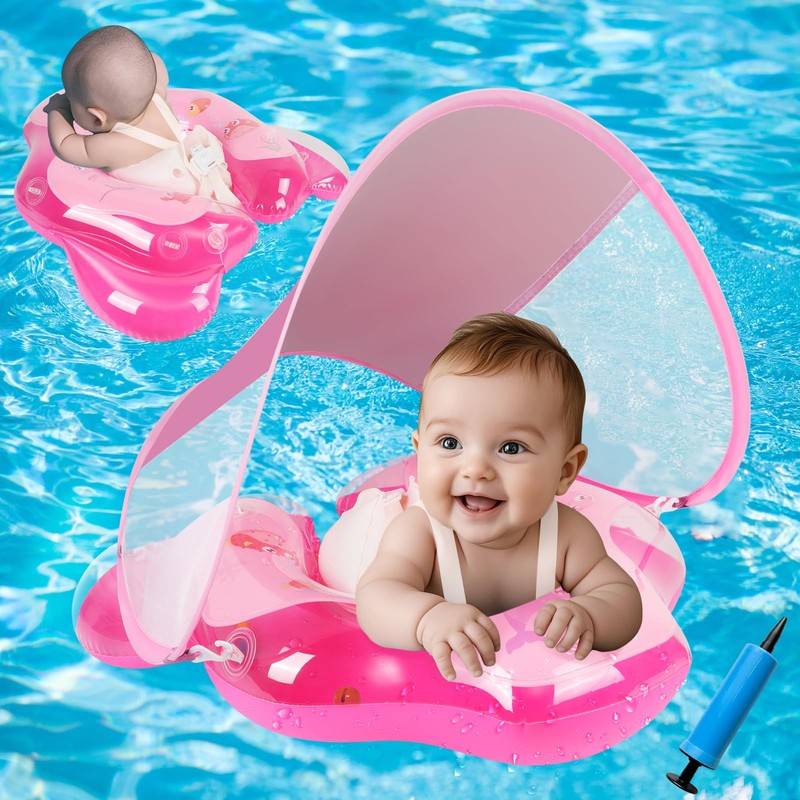 Baby Pool Float with Canopy: Baby Floaties for Infants 6-48