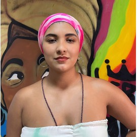 Fairy Black Mother Universal Satin Bonnet for All Hair Styles and Locs (Pinklights, Small)