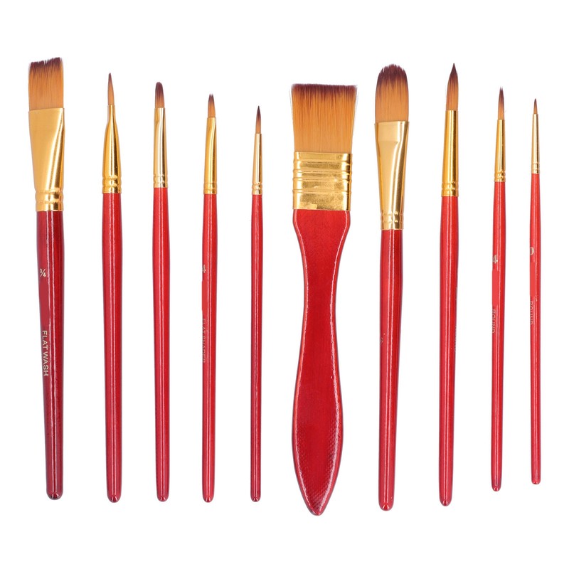 11Pcs Acrylic Paint Brushes Seamless Interface Strong Water Absorption Smoothly