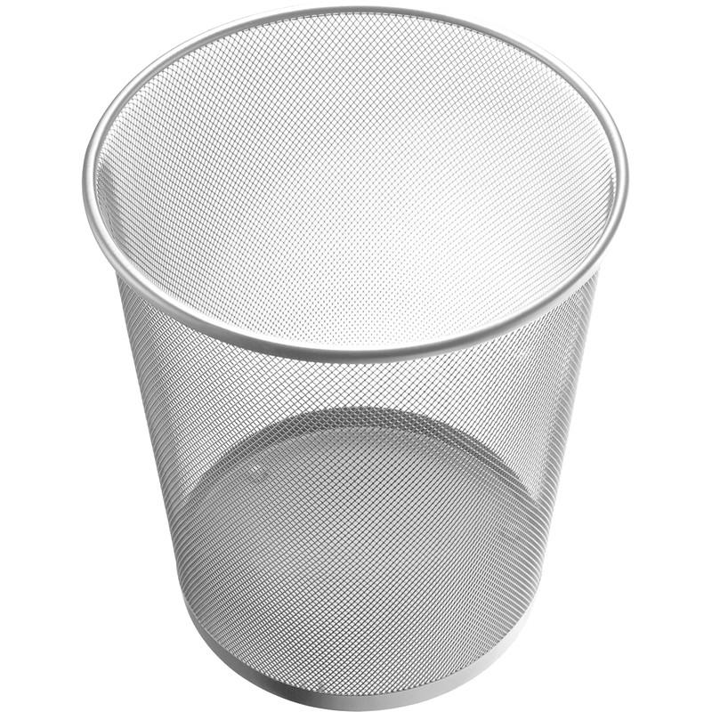 helit H2518500 Mesh Waste Paper Basket 15 Litres Metal, Silver