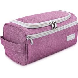 emissary Travel Hanging Toiletry Bag, Lightweight Travel Makeup Organizer for Women, Waterproof Cosmetic Makeup Bag Organizer with Hanging Hook for Accessories,Essentials, Toiletries, Pink