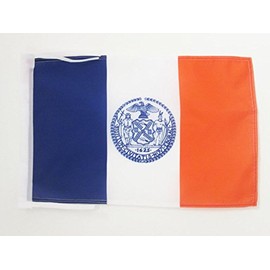 AZ FLAG New York City Flag 18'' x 12'' Cords - American - USA Small Flags 30 x 45cm - Banner 18x12 in