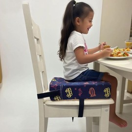 Toddler Booster Seats for Dining Chair with Double Safer Straps Non-Slip Bottom for Kids, Portable Travel High Density Sponge Detachable Cushion for Boys Girls