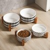 Petygooing Ceramic Dog Bowl Set with Stand,Cat Dog Food and