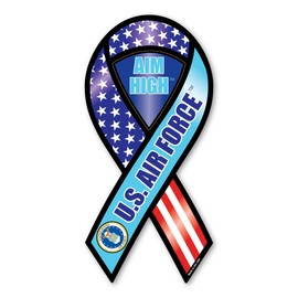Aim High US Air Force 2-in-1 Ribbon Magnet by Magnet America Is 8" x 3.875" Made for Vehicles and Refrigerators