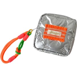 Bolsas de almacenamiento para toallas sanitarias, diseño de lazo anudado plateado, organizadores de maquillaje cuadrados portátiles para mujeres, bolsas de almacenamiento cuadradas portátiles