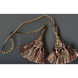 TRIMS4LESS RUST DARK GOLD IVORY CHAIR TIE 4" TASSELS 16" CORD SPREAD LOT OF 2