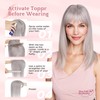 SEGO Grey Hair Toppers for Women Real Human Hair With