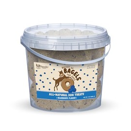 Spunky pup Every Day Biscuit Dog Treats - All-Natural, Handmade in USA, Perfect for Training or Snacking, 3 lb Resealable Bucket- Bucket of Bagels- Blueberry Bagel Flavor