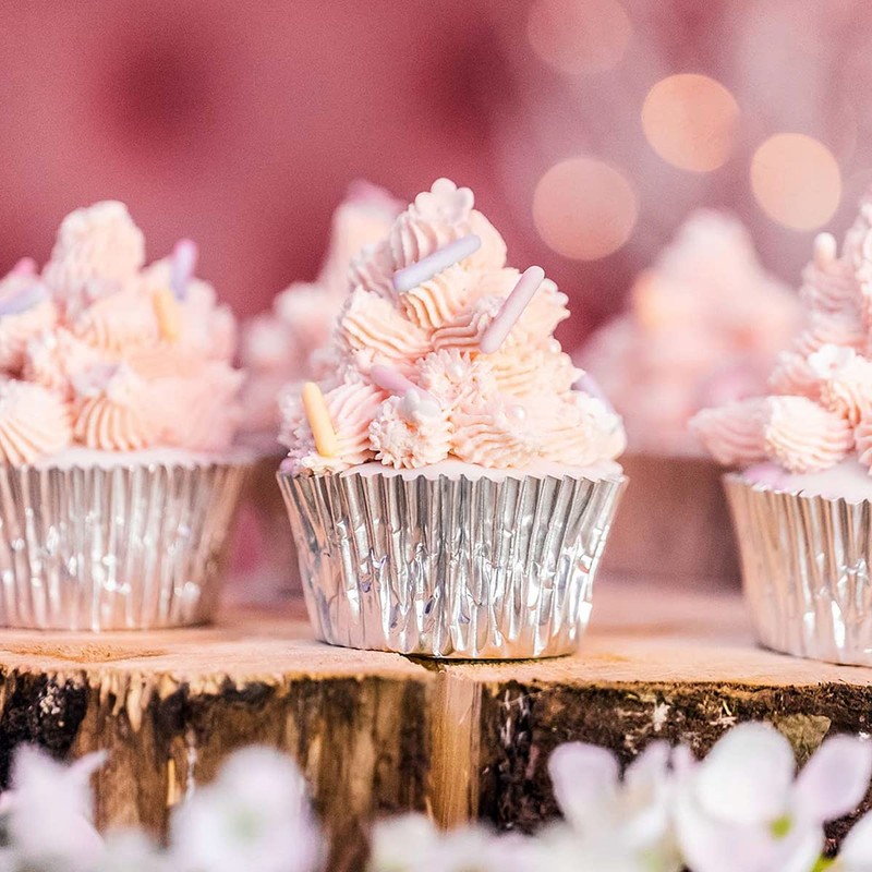 Baked with Love Pink Foil Baking Cases, Foil Baking Cups,