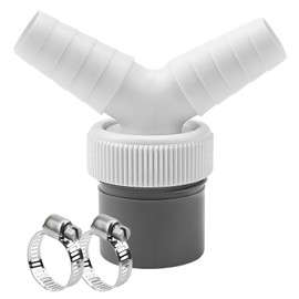 SHYSBV Double Connection Y Adapter for Dishwasher & Washing Machine Drain, 18-24mm Inlet to 40mm Outlet Pipe, Includes 2 Hose Clamps