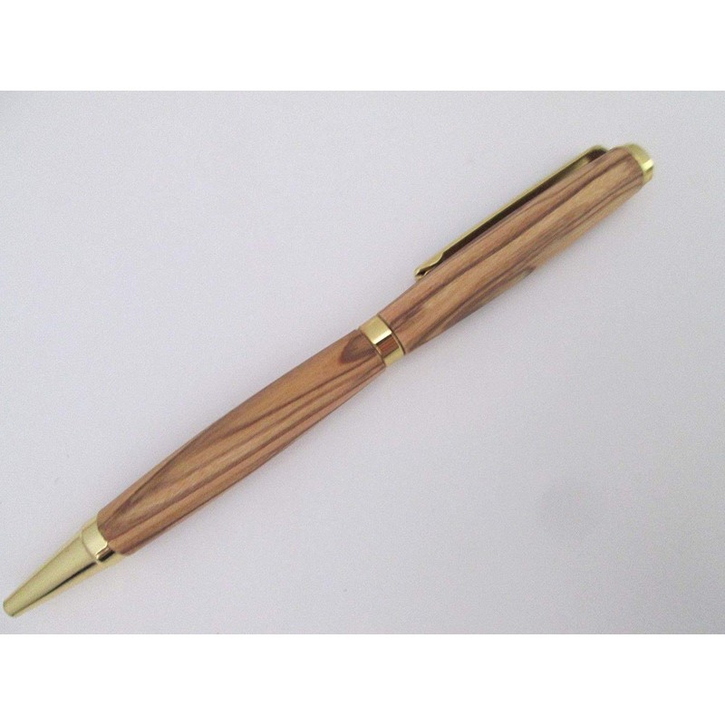 Handmade Ballpoint Pen Handcrafted Bethlehem Olive Wood With Wooden Jerusalem