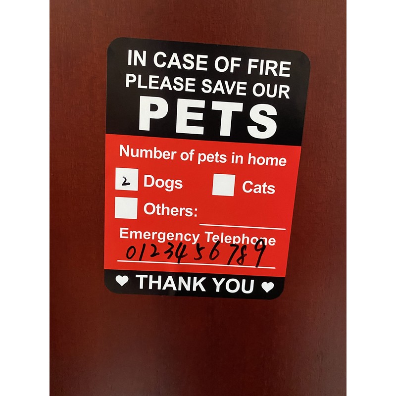Pets Inside Fire Save Our Pets Sticker,MeshaKippa 5pcs 4x5.3 inch