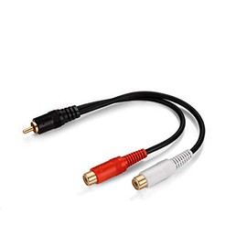 [WYVERN AUDIO #24] RCA Monaural Male to RCA Stereo Red-White Female Audio Cable *Adopts a thicker cable than the standard type, 0.25m