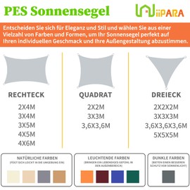 wiipara Triangle, Waterproof Sun Protection Awning with 95% UV Protection, Rain Protection, Premium Polyester Awning for Balcony, Patio, Garden, 3.6 x 3.6 x 3.6 m (Light Grey)