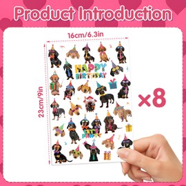 Gameza Dachshund Temporary Tattoos Stickers - 200+ Weiner Dog Party Decorations Favors Supplies Funny Dachshund Tattoo Stickers Gifts for Kids Adults Dog Themed Party Decor Prizes Rewards