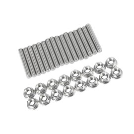 Partuto 16pcs Stainless Steel Exhaust Manifold Bolt Stud Hardware for Car Replacement